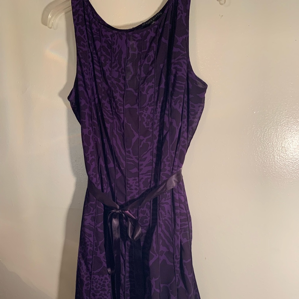 Sandra Darren Dress: Size 14: purple Animal Print:  EUC